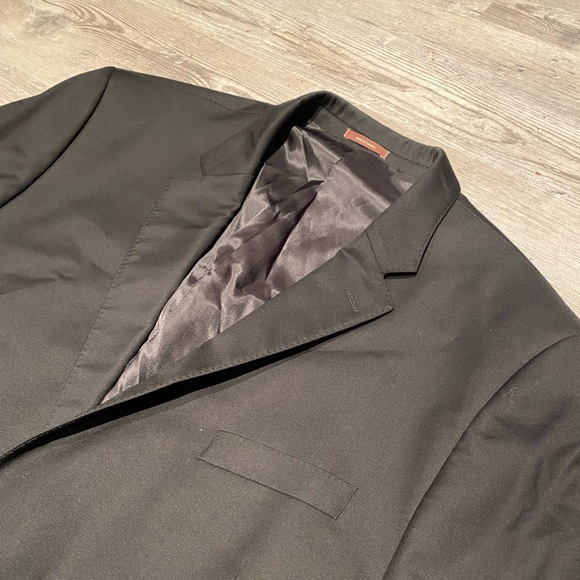 Peter Millar Men's 50R Solid Black Two Button Dual Vent Blazer Wool - Picture 2 of 7